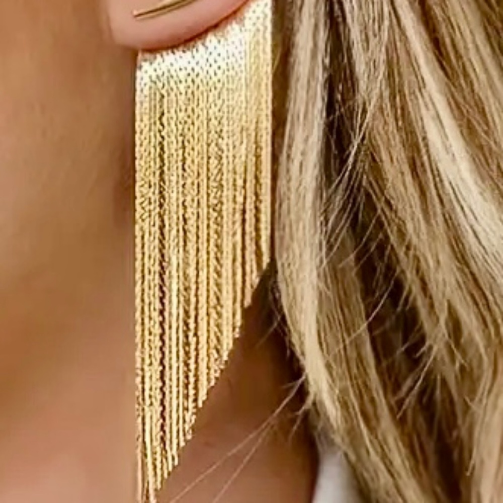 NEW! Golden Fringe Tassel Earrings